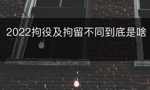 2022拘役及拘留不同到底是啥