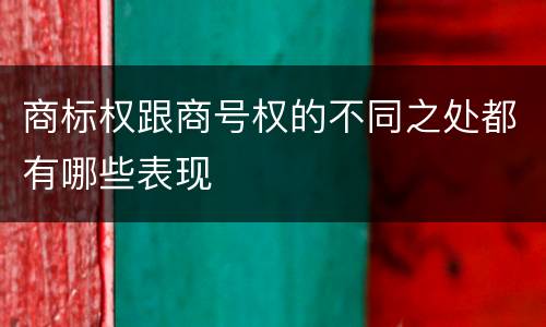 商标权跟商号权的不同之处都有哪些表现