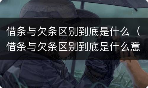 借条与欠条区别到底是什么（借条与欠条区别到底是什么意思）