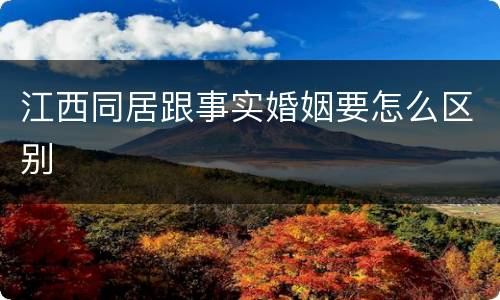 江西同居跟事实婚姻要怎么区别