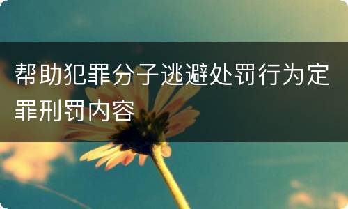 帮助犯罪分子逃避处罚行为定罪刑罚内容