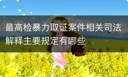 最高检暴力取证案件相关司法解释主要规定有哪些