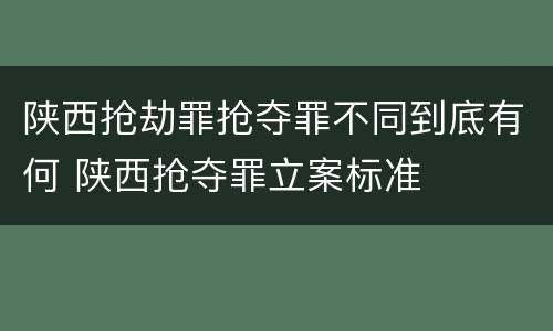 陕西抢劫罪抢夺罪不同到底有何 陕西抢夺罪立案标准