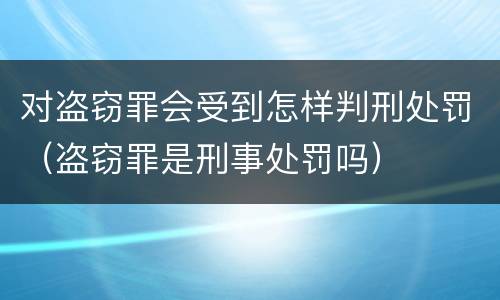对盗窃罪会受到怎样判刑处罚（盗窃罪是刑事处罚吗）