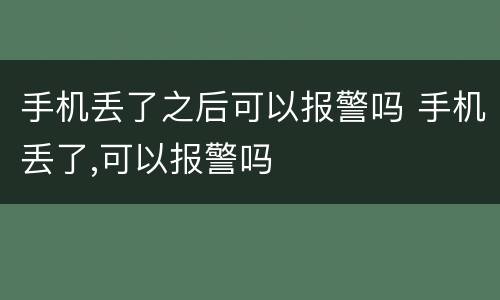手机丢了之后可以报警吗 手机丢了,可以报警吗