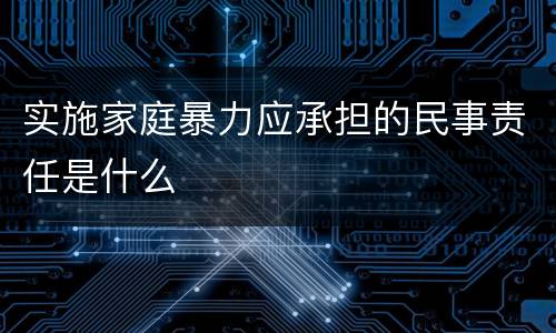 实施家庭暴力应承担的民事责任是什么