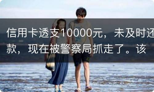 信用卡透支10000元，未及时还款，现在被警察局抓走了。该如何处理