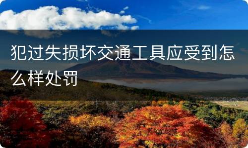 犯过失损坏交通工具应受到怎么样处罚