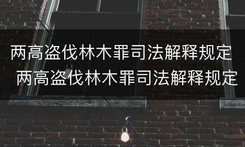 两高盗伐林木罪司法解释规定 两高盗伐林木罪司法解释规定多少条