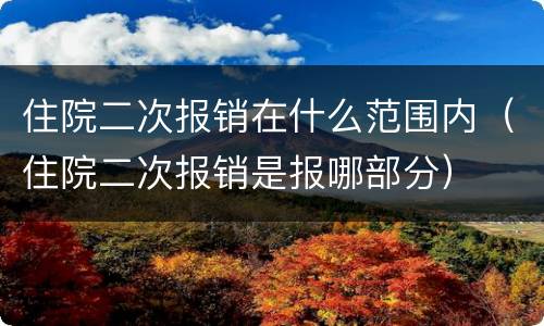 住院二次报销在什么范围内（住院二次报销是报哪部分）