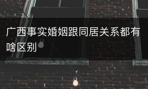 广西事实婚姻跟同居关系都有啥区别
