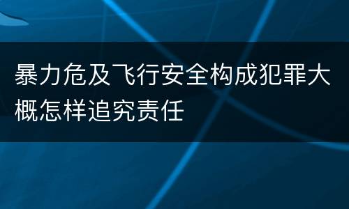 暴力危及飞行安全构成犯罪大概怎样追究责任