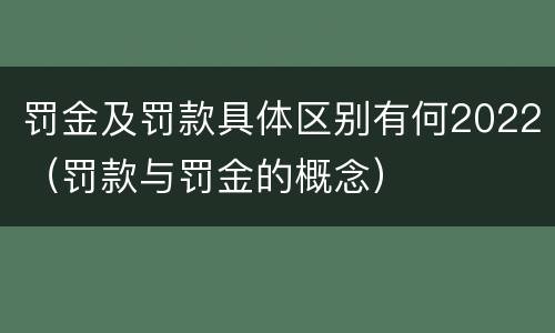 罚金及罚款具体区别有何2022（罚款与罚金的概念）