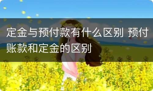 定金与预付款有什么区别 预付账款和定金的区别
