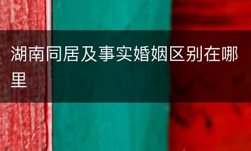 湖南同居及事实婚姻区别在哪里