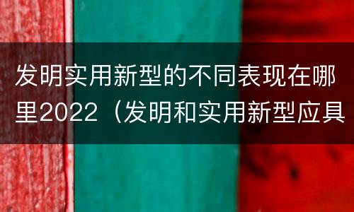 发明实用新型的不同表现在哪里2022（发明和实用新型应具备的条件）