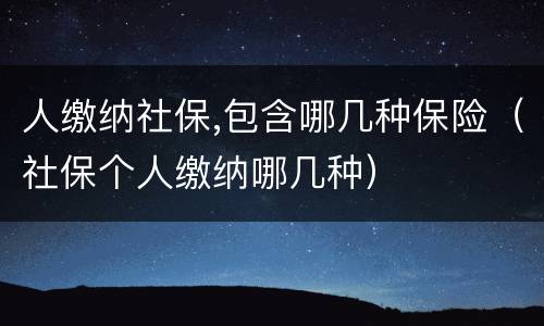 人缴纳社保,包含哪几种保险（社保个人缴纳哪几种）