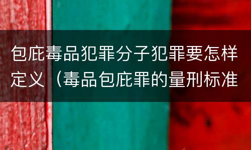包庇毒品犯罪分子犯罪要怎样定义（毒品包庇罪的量刑标准）