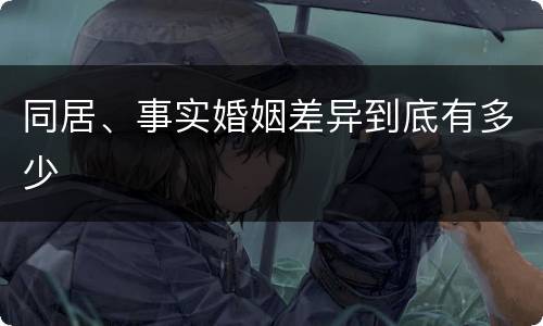同居、事实婚姻差异到底有多少