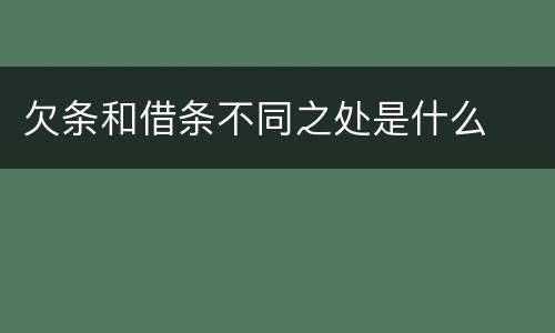 欠条和借条不同之处是什么