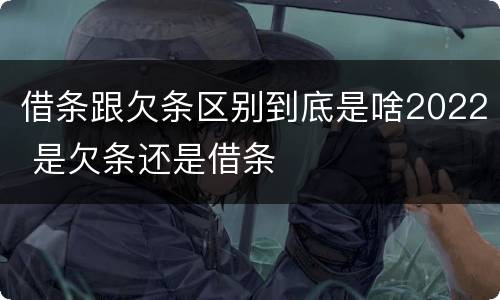 借条跟欠条区别到底是啥2022 是欠条还是借条