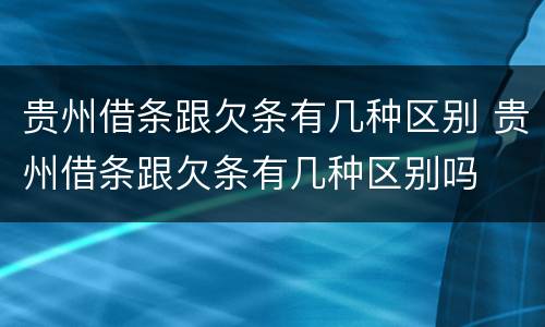 贵州借条跟欠条有几种区别 贵州借条跟欠条有几种区别吗