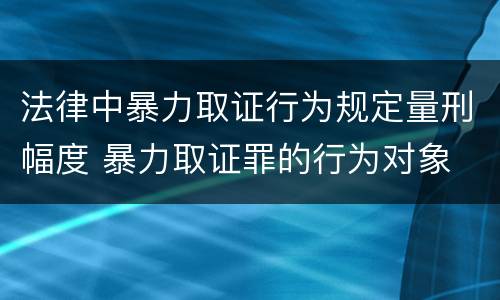 法律中暴力取证行为规定量刑幅度 暴力取证罪的行为对象