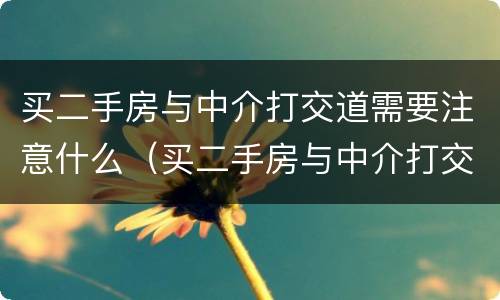 买二手房与中介打交道需要注意什么（买二手房与中介打交道需要注意什么事项）