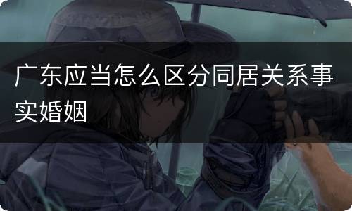 广东应当怎么区分同居关系事实婚姻