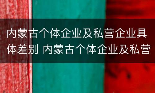 内蒙古个体企业及私营企业具体差别 内蒙古个体企业及私营企业具体差别是什么