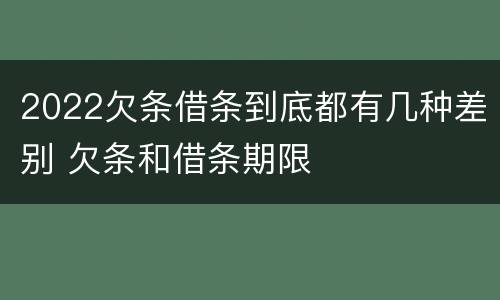 2022欠条借条到底都有几种差别 欠条和借条期限