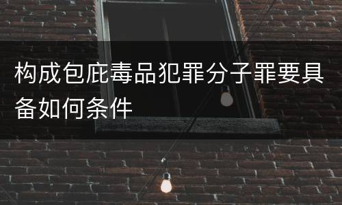 构成包庇毒品犯罪分子罪要具备如何条件