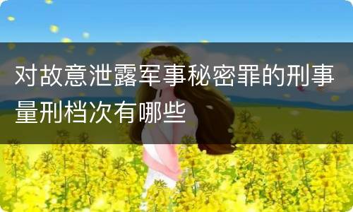 对故意泄露军事秘密罪的刑事量刑档次有哪些