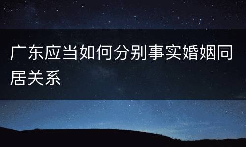 广东应当如何分别事实婚姻同居关系