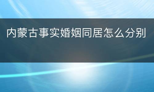 内蒙古事实婚姻同居怎么分别