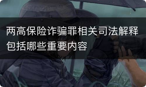 两高保险诈骗罪相关司法解释包括哪些重要内容