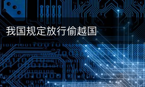 我国规定放行偷越国