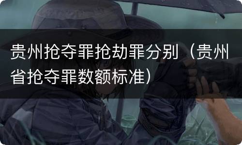 贵州抢夺罪抢劫罪分别（贵州省抢夺罪数额标准）
