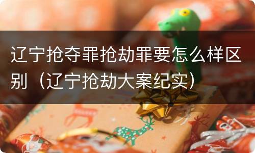 辽宁抢夺罪抢劫罪要怎么样区别（辽宁抢劫大案纪实）