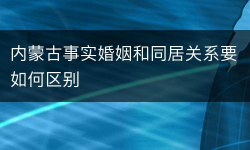 内蒙古事实婚姻和同居关系要如何区别