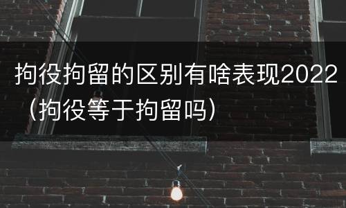 拘役拘留的区别有啥表现2022（拘役等于拘留吗）