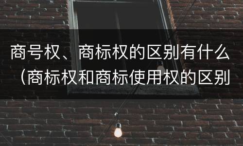 商号权、商标权的区别有什么（商标权和商标使用权的区别）