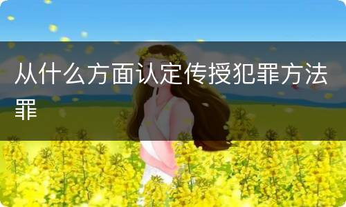 从什么方面认定传授犯罪方法罪