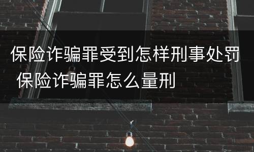 保险诈骗罪受到怎样刑事处罚 保险诈骗罪怎么量刑