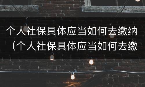 个人社保具体应当如何去缴纳（个人社保具体应当如何去缴纳的）