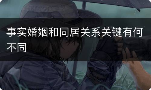 事实婚姻和同居关系关键有何不同