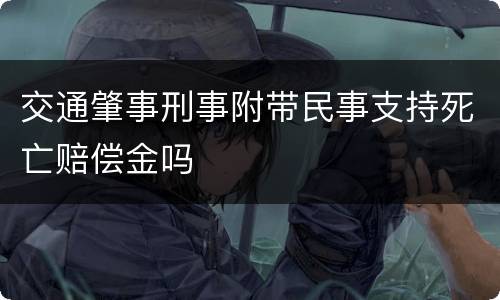 交通肇事刑事附带民事支持死亡赔偿金吗