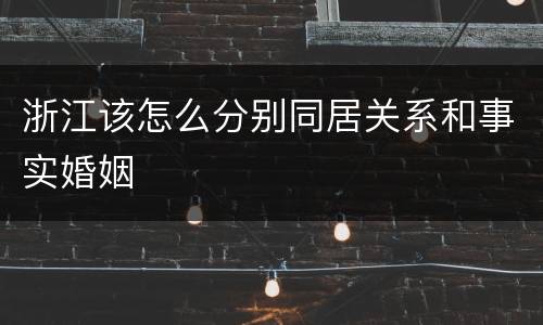 浙江该怎么分别同居关系和事实婚姻