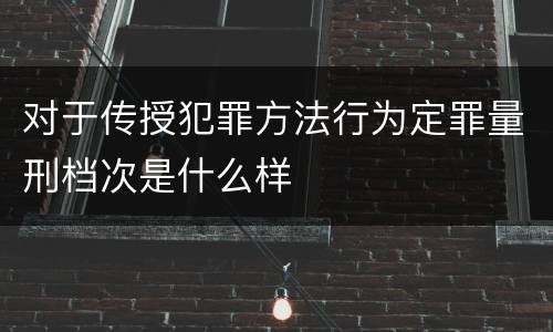 对于传授犯罪方法行为定罪量刑档次是什么样