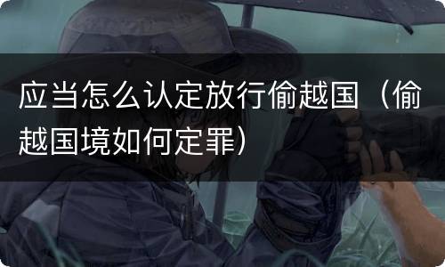 应当怎么认定放行偷越国（偷越国境如何定罪）